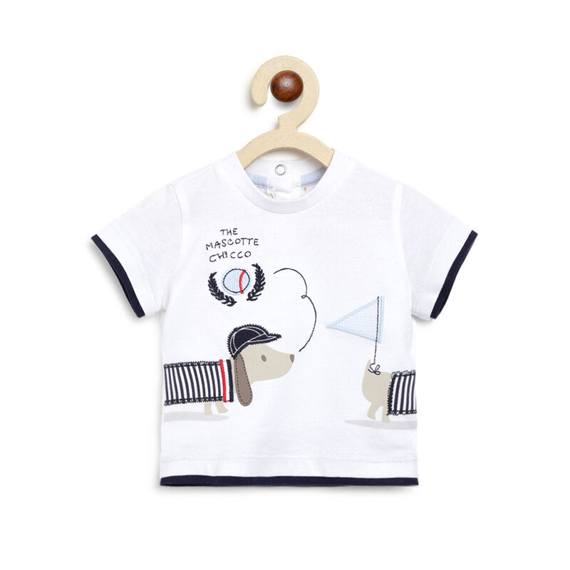 Boys White Short Sleeve Knitted T-Shirt image number null